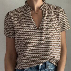 SHEIN | Retro Print Blouse – 70s Style Meets Modern Business Casual